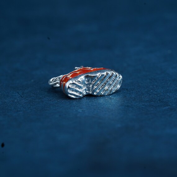 Vintage Sterling silver handmade pendant, 925 red… - image 4