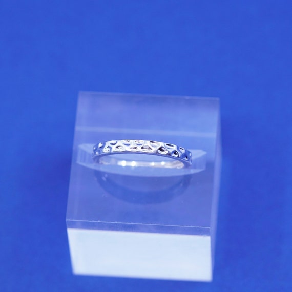 Size 7, vintage Sterling silver handmade ring, ha… - image 6