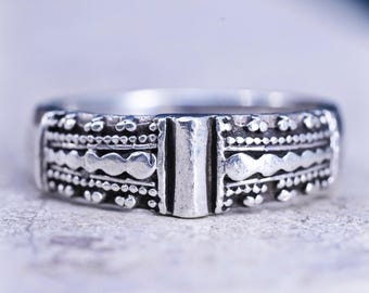 Size 6.5, vintage Sterling silver handmade ring, 925 textured band