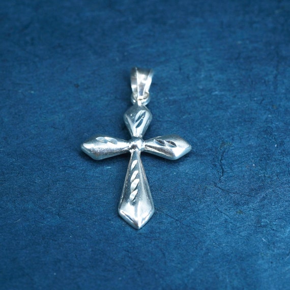 Vintage Sterling silver Handmade charm, 925 cross… - image 2