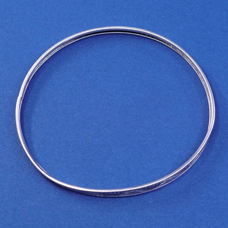 vintage sterling silver handmade bracelet 560004 8 stamped sterling solid 925 silver bangle with textured surface