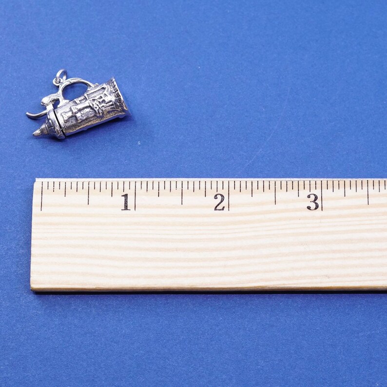Sterling silver handmade pendant 520105 Vintage Solid 925 silver antique milk pot charm stamped 925