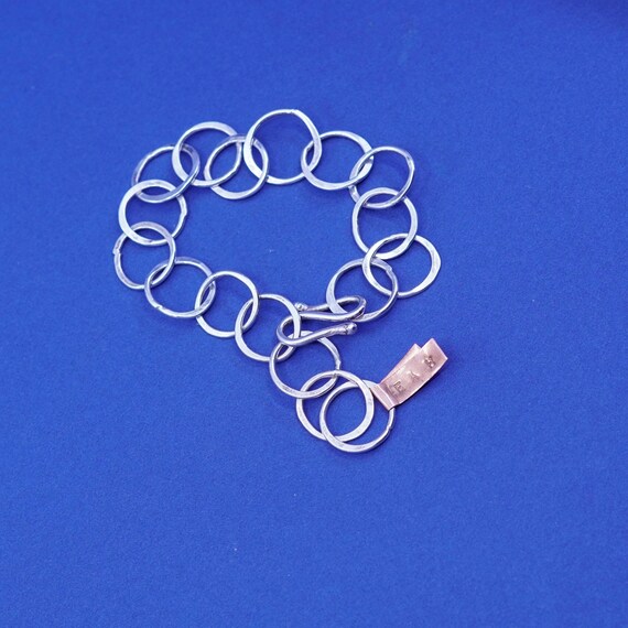 Adjustable”, Sterling silver handmade bracelet, 9… - image 3