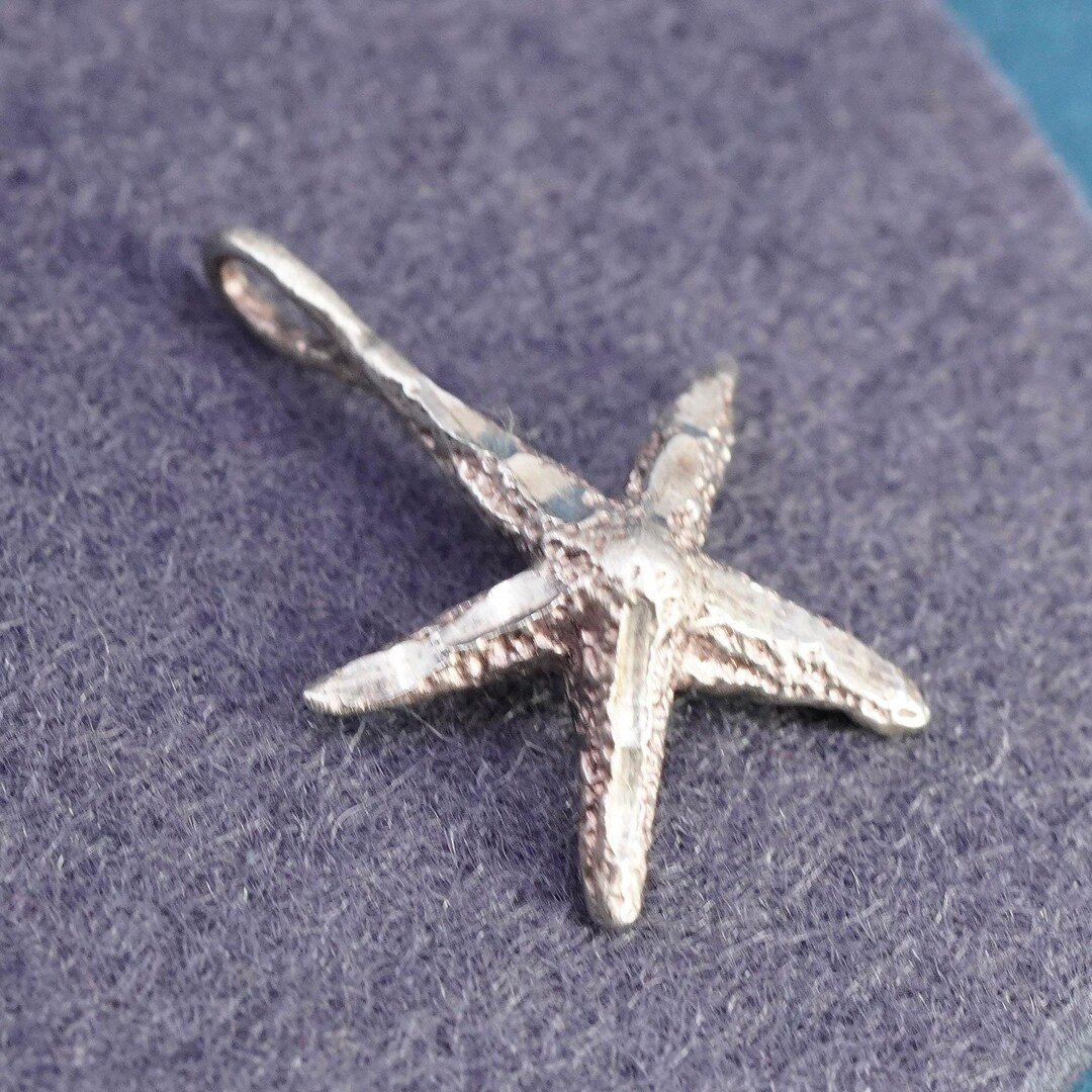 Vintage Sterling Silver Handmade Pendant, 925 Star Starfish Tag Charm ...
