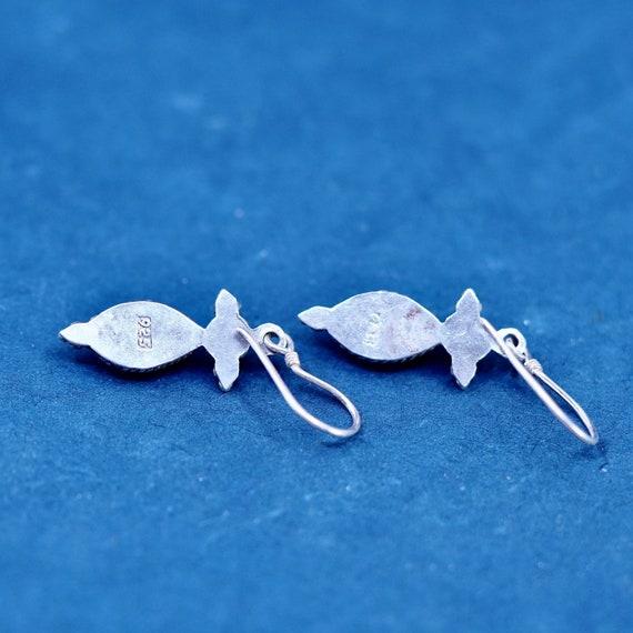 Vintage sterling silver 925 handmade earrings wit… - image 4