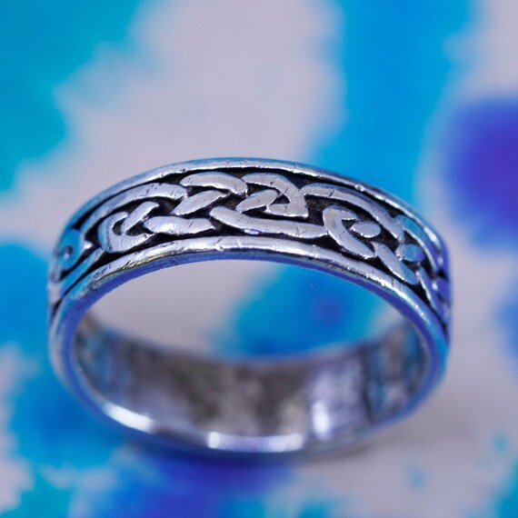 Size 8, Vintage Wheeler Sterling Silver Handmade Ring, 925 Band
