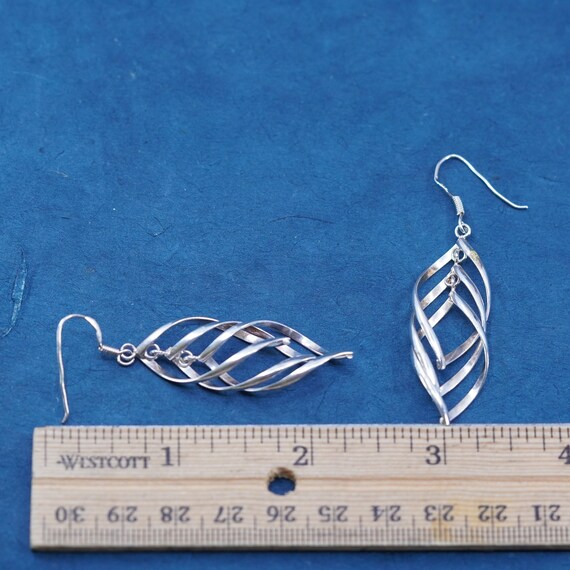 Vintage sterling silver handmade earrings, modern… - image 6