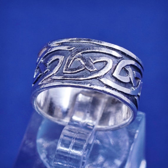 Size 5, vintage Sterling silver handmade ring, ho… - image 1