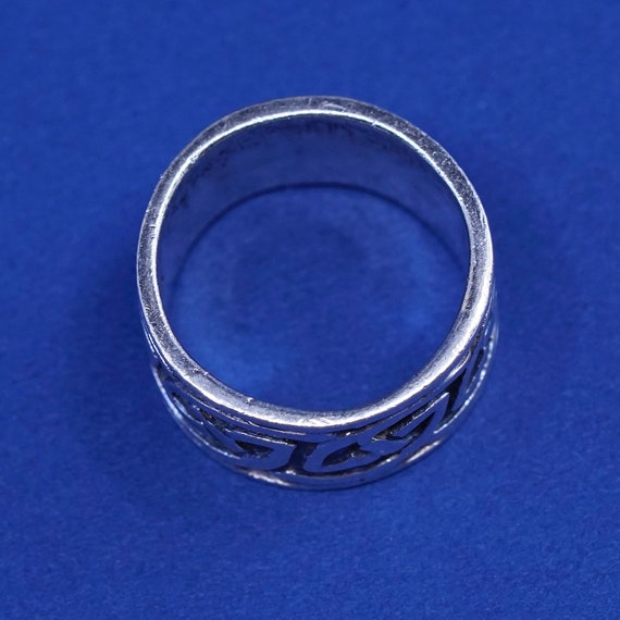 Size 5, vintage Sterling silver handmade ring, ho… - image 7