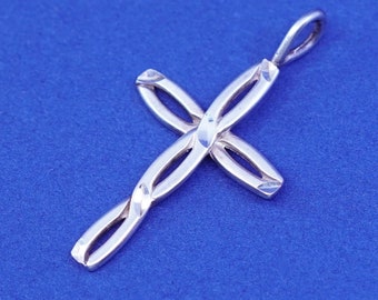 Vintage Sterling silver handmade pendant, 925 cross, stamped 925