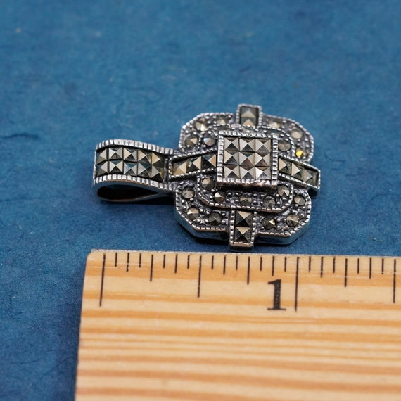 Vintage Sterling silver handmade pendant, 925 squ… - image 6