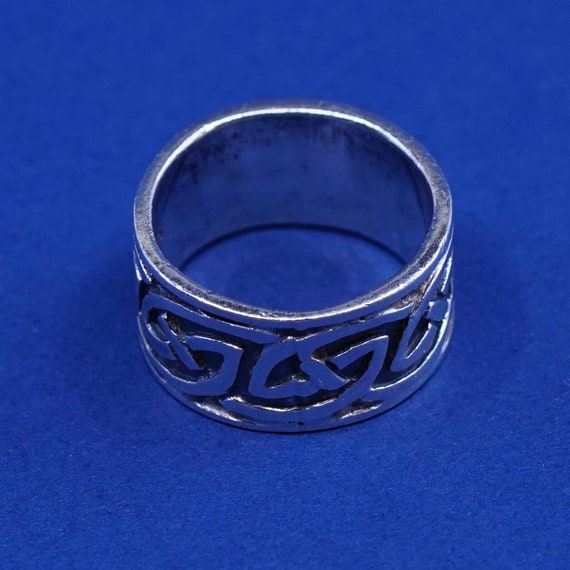 Size 5, vintage Sterling silver handmade ring, ho… - image 2