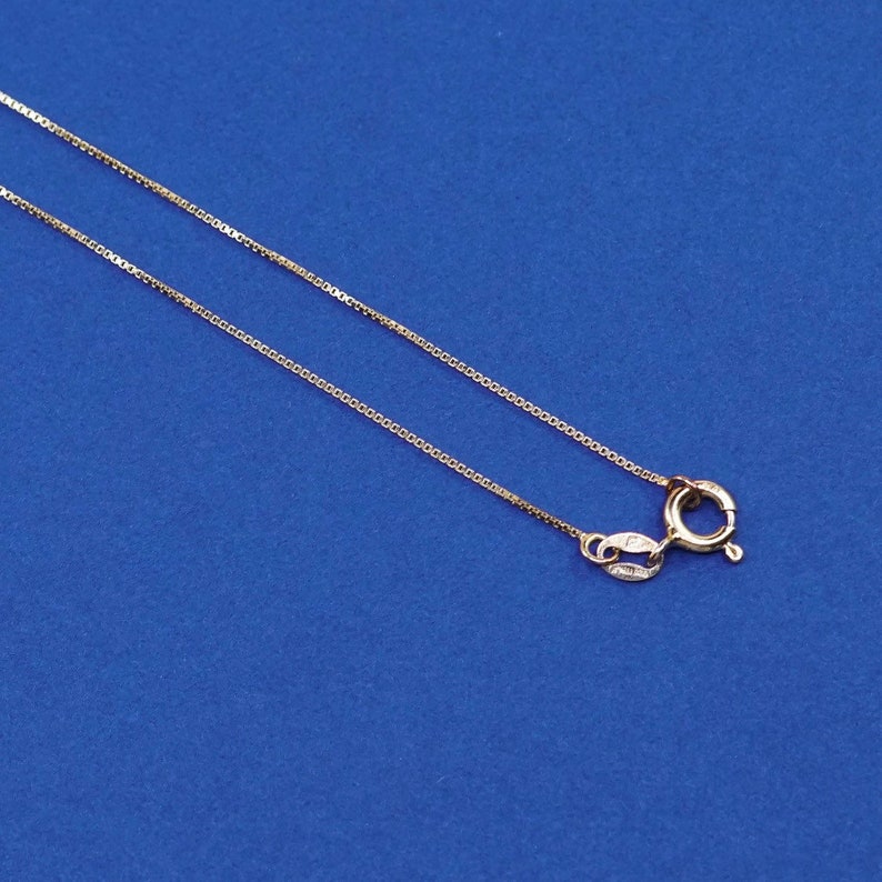 18 1mm vintage stamped 925 Italy 540057 Sterling silver necklace gold over 925 silver box chain