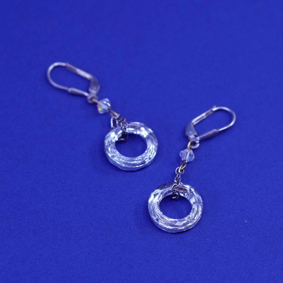 Vintage Sterling 925 silver handmade earrings wit… - image 3