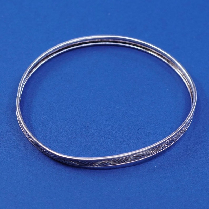 vintage sterling silver handmade bracelet 560004 8 stamped sterling solid 925 silver bangle with textured surface