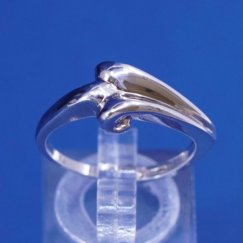 Sterling silver handmade ring 510644 solid 925 silver wide swirly band stamped sterling vintage Size 7.5