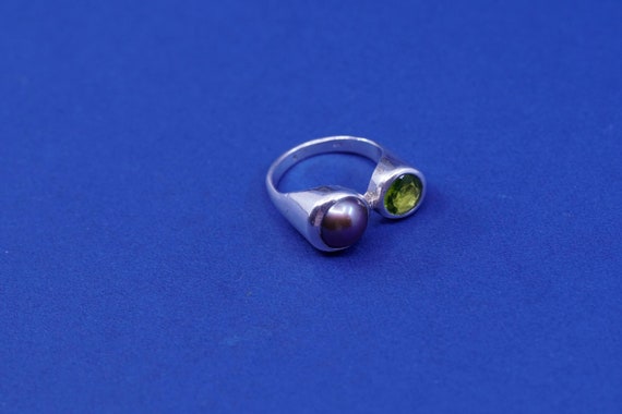 Size 7.5, vintage sterling silver handmade ring, … - image 3
