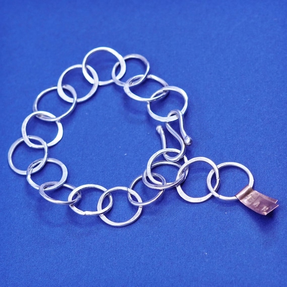 Adjustable”, Sterling silver handmade bracelet, 9… - image 1