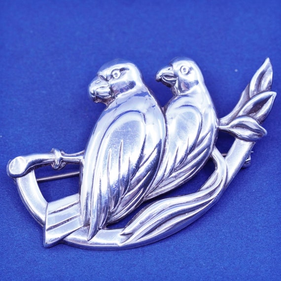 Vintages sterling silver handmade bird brooch, 92… - image 1