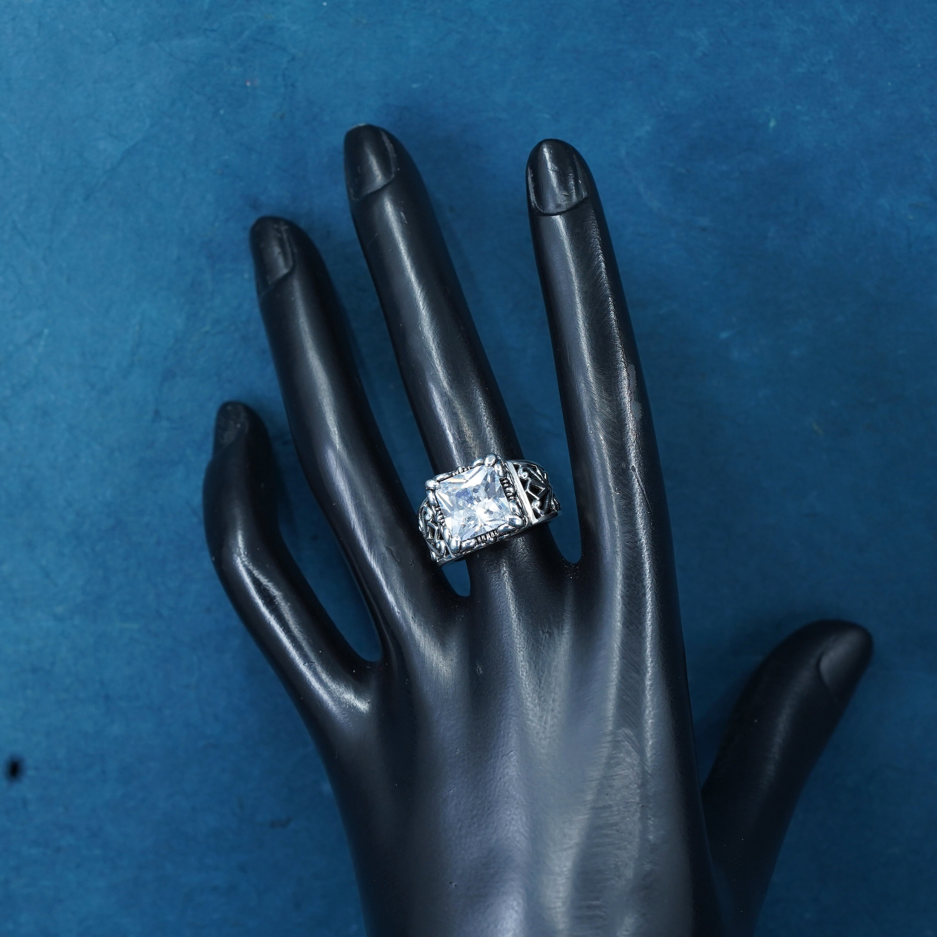 【SALE】Sterling 925シルバーリング-7号 7 seven Western sterling silver ring 925 for men Biker