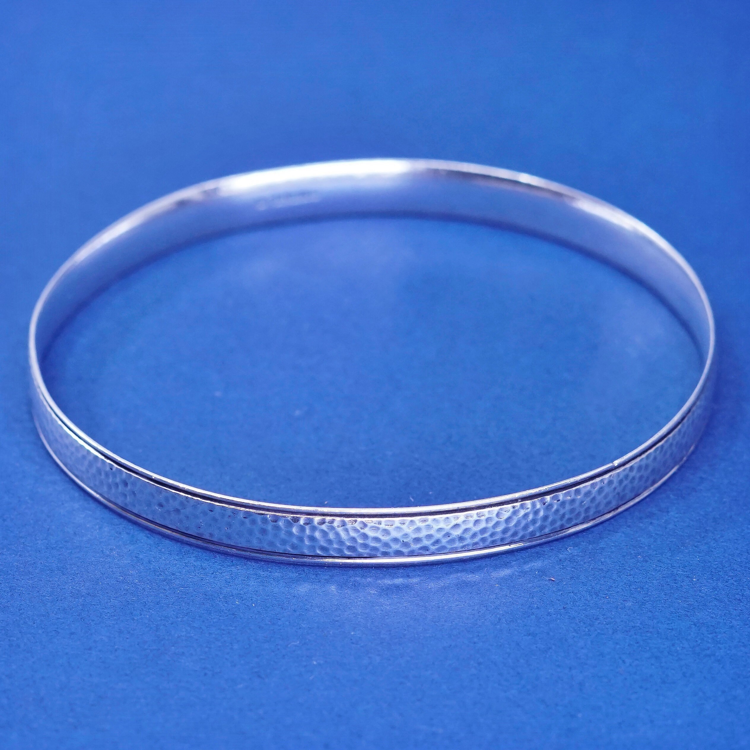 8”, Vintage Sterling Silver Handmade Bracelet, 925 Hammered