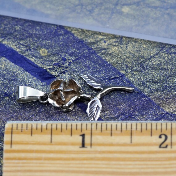Vintage Sterling silver handmade pendant, 925 ros… - image 5