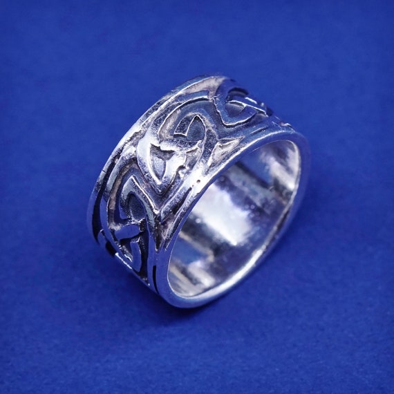 Size 5, vintage Sterling silver handmade ring, ho… - image 6