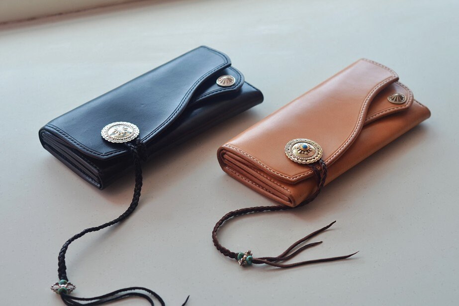 Handmade Japanese Style/taro Washimi Long Wallet Leather Etsy