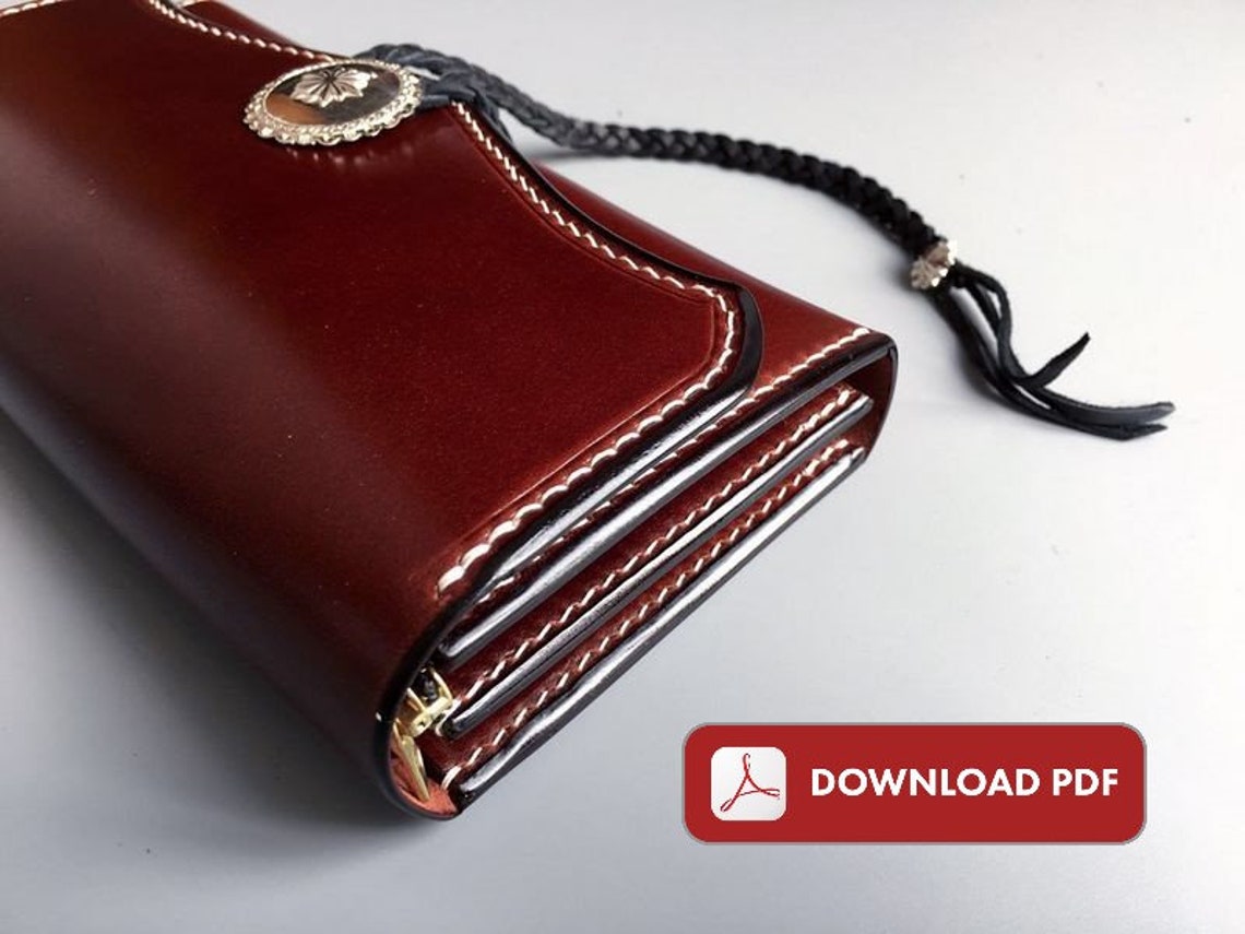 Handmade Japanese style Long Wallet Leather Pattern PDF with Etsy