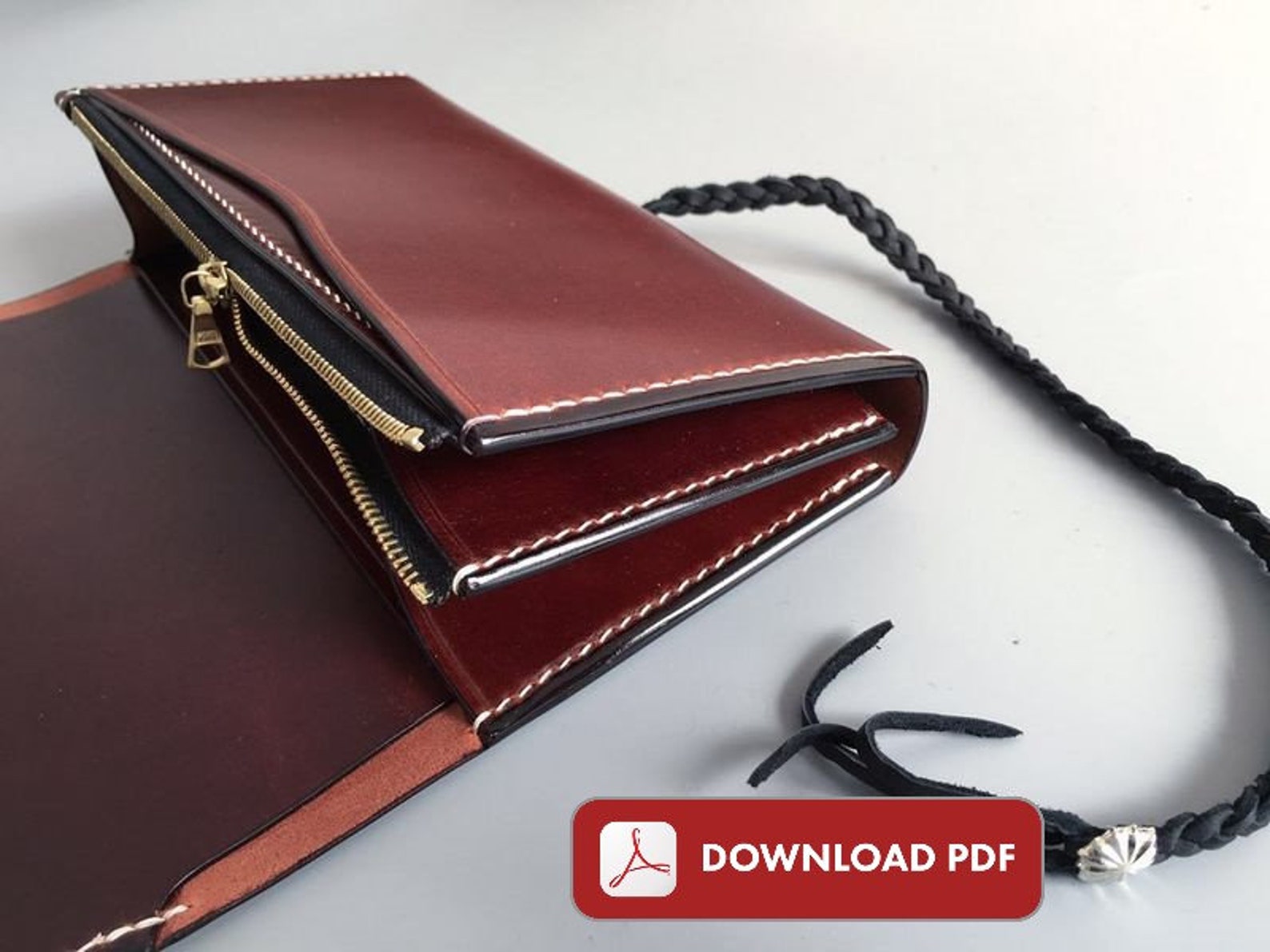 Handmade Japanese style Long Wallet Leather Pattern PDF with Etsy