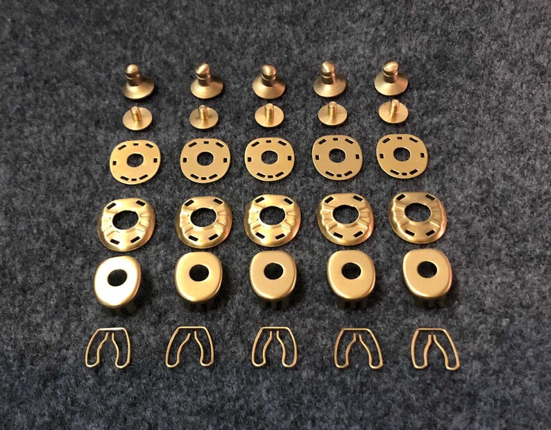 Brass snap fasten button closure for leatherworking Etsy