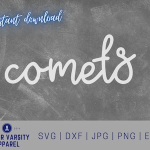 Comets SVG, Cut File, digital file, pdf, eps, dxf, comets mascot, Cricut, Silhouette, Comet pride
