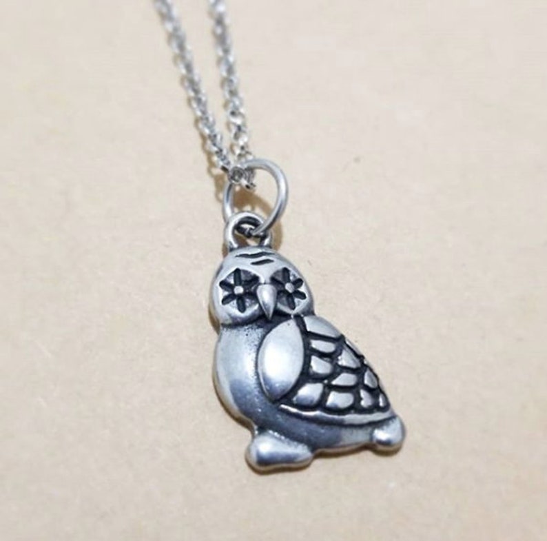 Cute Owl Pendant Necklace Animal Pendant Necklace Stainless Steel Chain Necklace