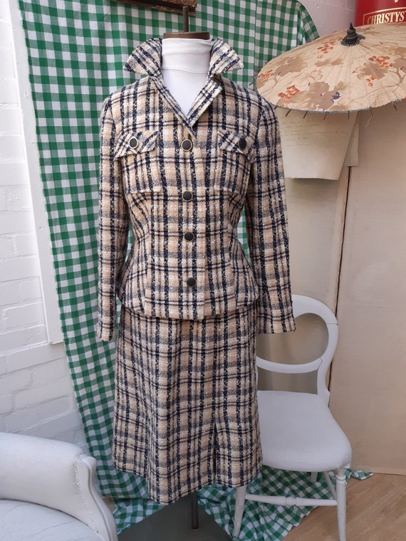 A beautiful boucle wool ladies skirt suit by Norma