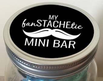 Mini Bar in a Jar Lid Design: Mustache Gift (Digital Download)