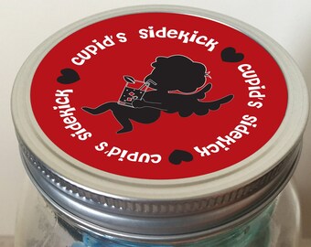 Instant Download Mini Bar in a Jar Lid Design - Cupid's Sidekick Valentine's Day - Digital Download