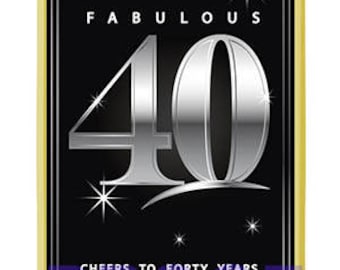 Instant Download Fabulous 40th Birthday Wine Label - Fabulous 40