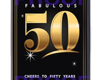 Instant Download Fabulous 50th Birthday Wine Label - Cheers to 50