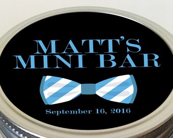 Instant Download Mini Bar in a Jar Lid Design - Bow Tie - Editable Digital Download