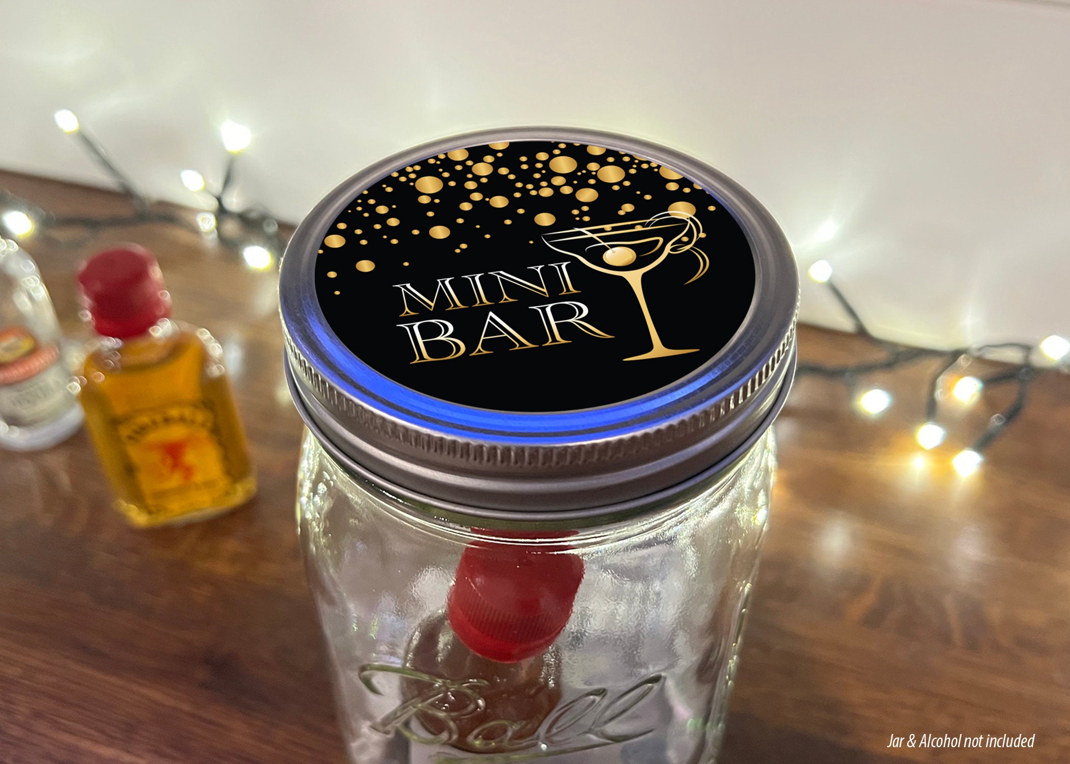 Instant Download Mini Bar in a Jar Lid Design Gold Dots Digital