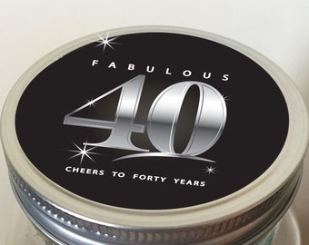 Instant Download Mini Bar in a Jar Lid Design - Fabulous 40 - Digital Download