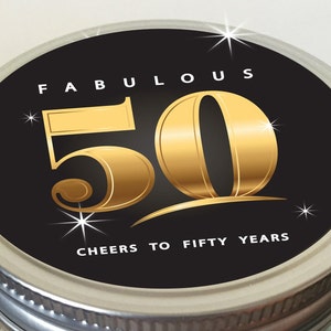 Instant Download Mini Bar in a Jar Lid Design - Fabulous 50 - Digital Download