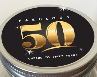 Instant Download Mini Bar in a Jar Lid Design - Fabulous 50 - Digital Download