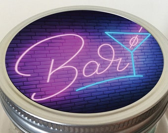 Neon Bar in a Jar Lid Design (Digital Download)