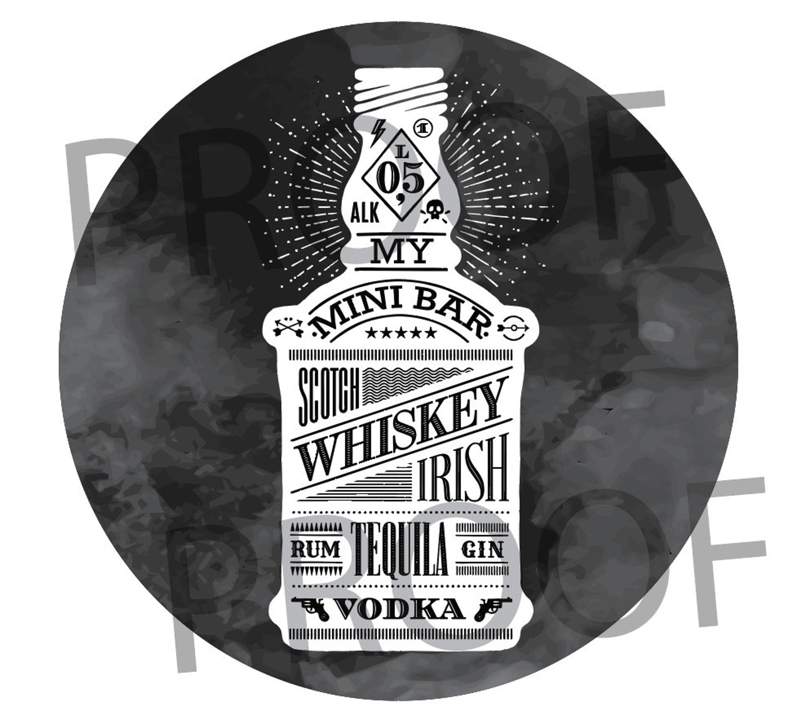 Instant Download Mini Bar In A Jar Lid Design Whiskey Bottle Etsy
