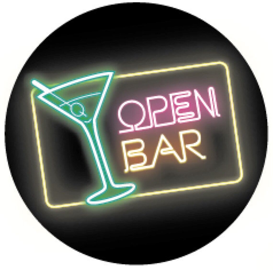 Instant Download Mini Bar in a Jar Lid Design Neon Open Bar - Etsy
