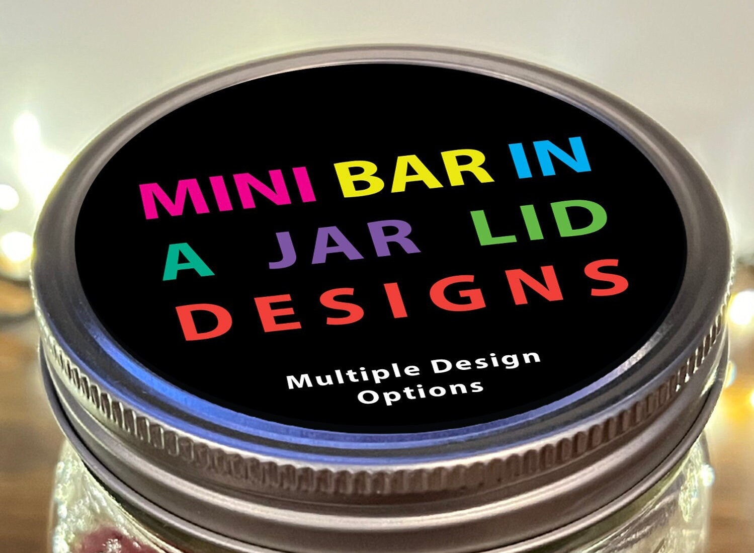 Mini Bar in a Jar LID Designs With Multiple Options - Etsy