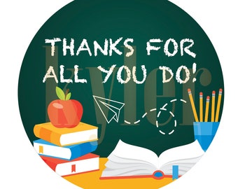 Instant Download Jar Lid Design - Teacher - Thanks For All You Do - Digital Download