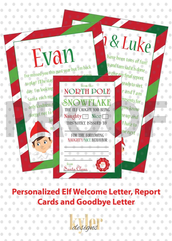 Items similar to PRINTABLE Elf Set - Personalized Welcome Letter ...