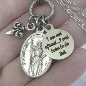 Saint Joan of Arc Necklace, Clip or Keychain, Patron Saint of France, Military Leader Transcending Gender Roles, Female Courage and Strength